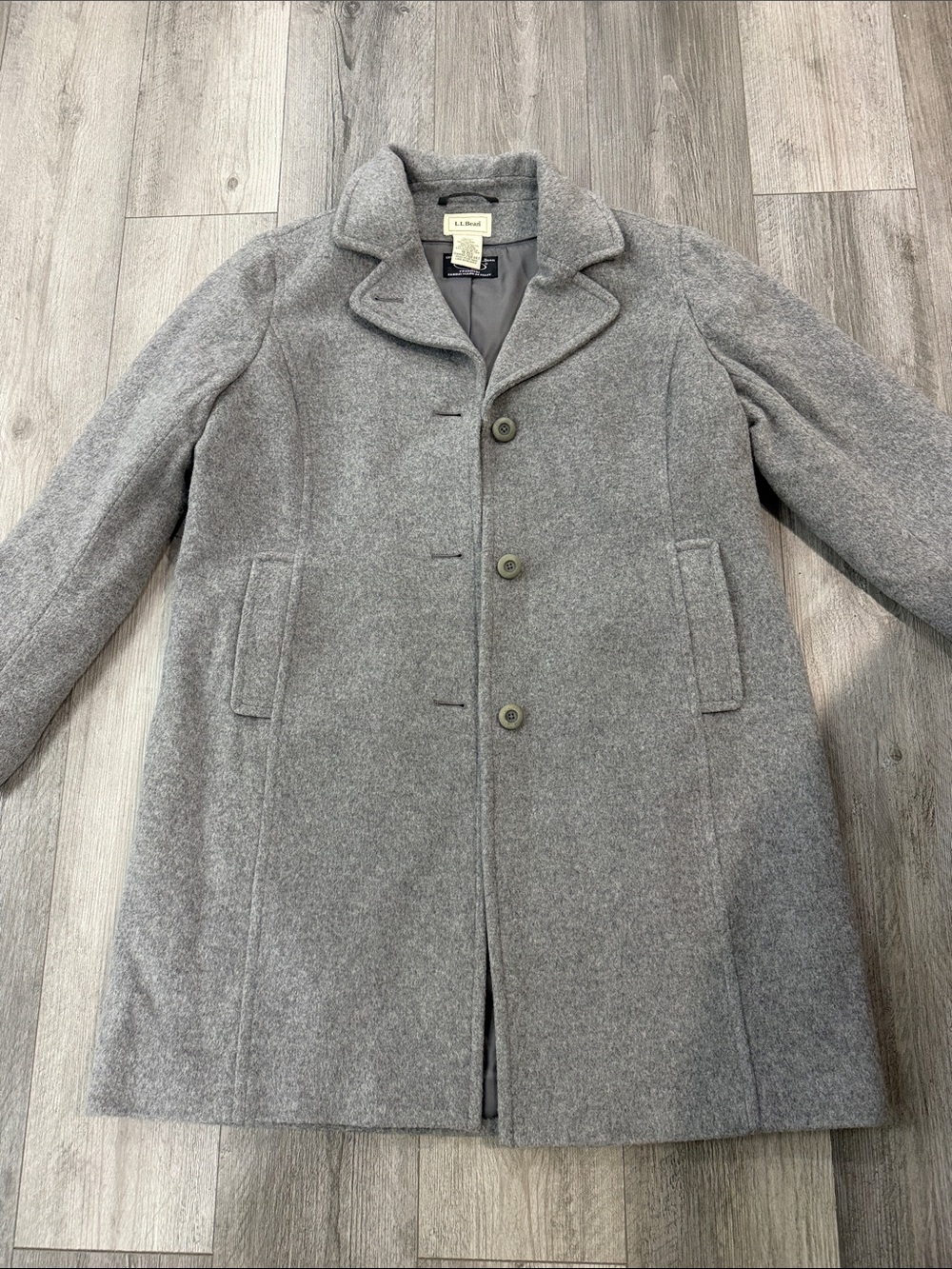 L.L. Bean Women's Gray Wool Pea Coat